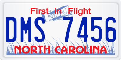 NC license plate DMS7456
