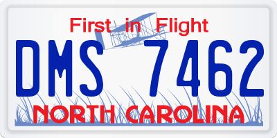 NC license plate DMS7462