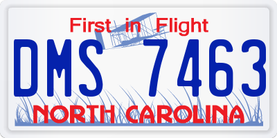 NC license plate DMS7463