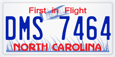 NC license plate DMS7464