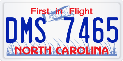 NC license plate DMS7465