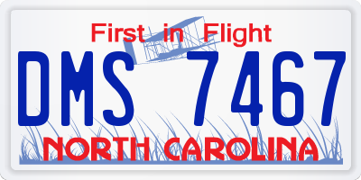 NC license plate DMS7467