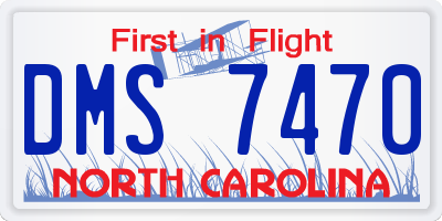 NC license plate DMS7470