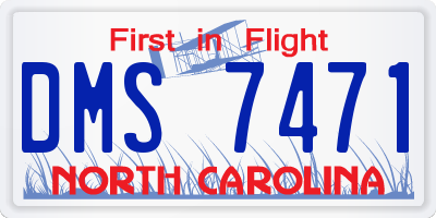 NC license plate DMS7471