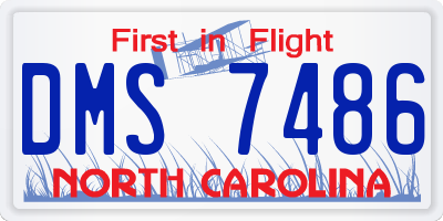 NC license plate DMS7486