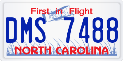 NC license plate DMS7488