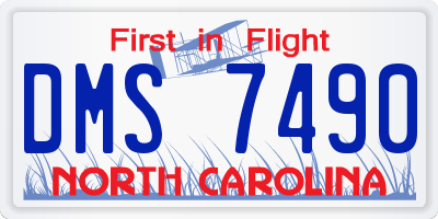 NC license plate DMS7490