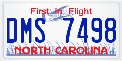 NC license plate DMS7498