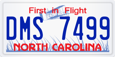 NC license plate DMS7499