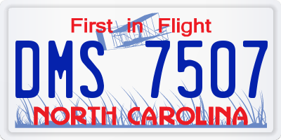 NC license plate DMS7507