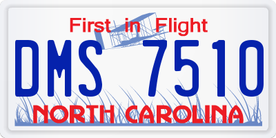NC license plate DMS7510