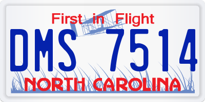 NC license plate DMS7514