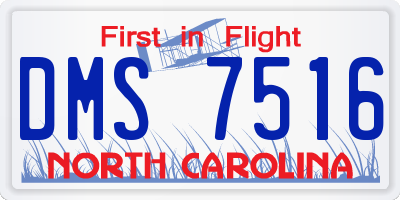 NC license plate DMS7516