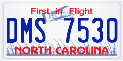 NC license plate DMS7530