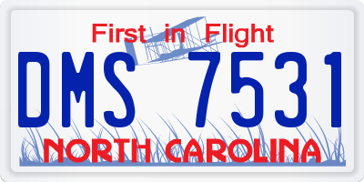 NC license plate DMS7531