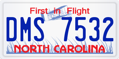 NC license plate DMS7532