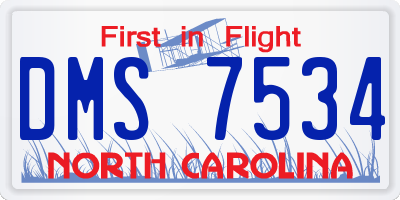 NC license plate DMS7534