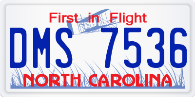 NC license plate DMS7536