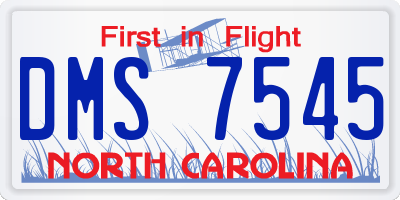 NC license plate DMS7545