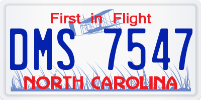 NC license plate DMS7547