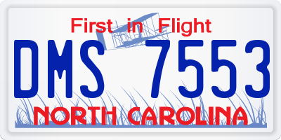 NC license plate DMS7553
