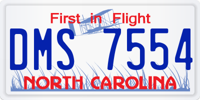 NC license plate DMS7554