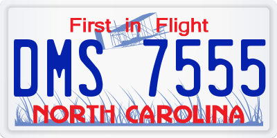 NC license plate DMS7555