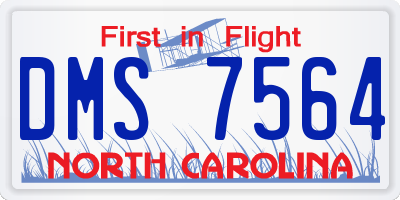 NC license plate DMS7564