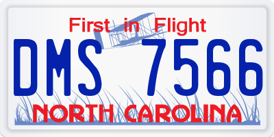 NC license plate DMS7566
