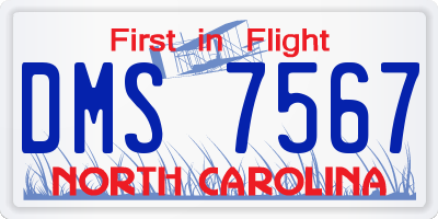 NC license plate DMS7567