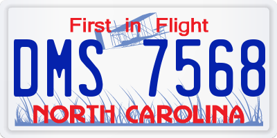 NC license plate DMS7568