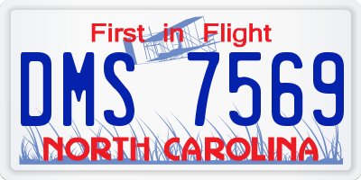 NC license plate DMS7569