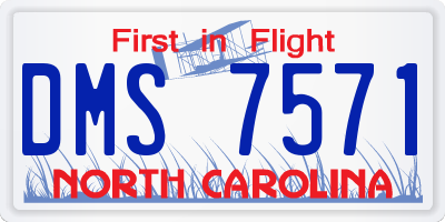 NC license plate DMS7571