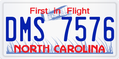 NC license plate DMS7576