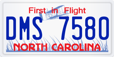 NC license plate DMS7580