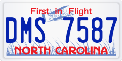 NC license plate DMS7587