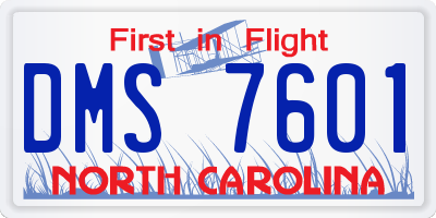 NC license plate DMS7601