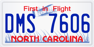 NC license plate DMS7606