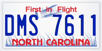 NC license plate DMS7611