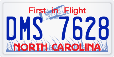 NC license plate DMS7628