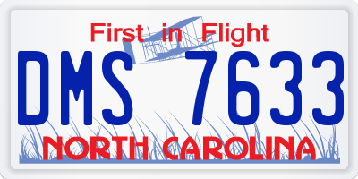 NC license plate DMS7633