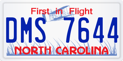 NC license plate DMS7644