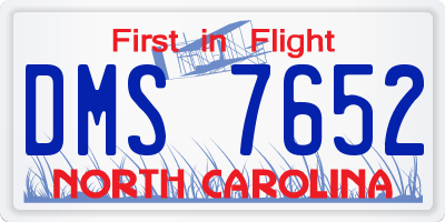 NC license plate DMS7652
