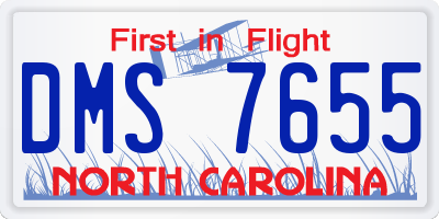 NC license plate DMS7655