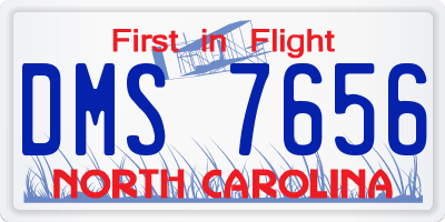 NC license plate DMS7656