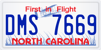 NC license plate DMS7669