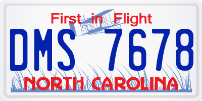 NC license plate DMS7678