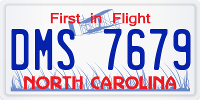 NC license plate DMS7679
