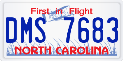NC license plate DMS7683