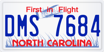 NC license plate DMS7684
